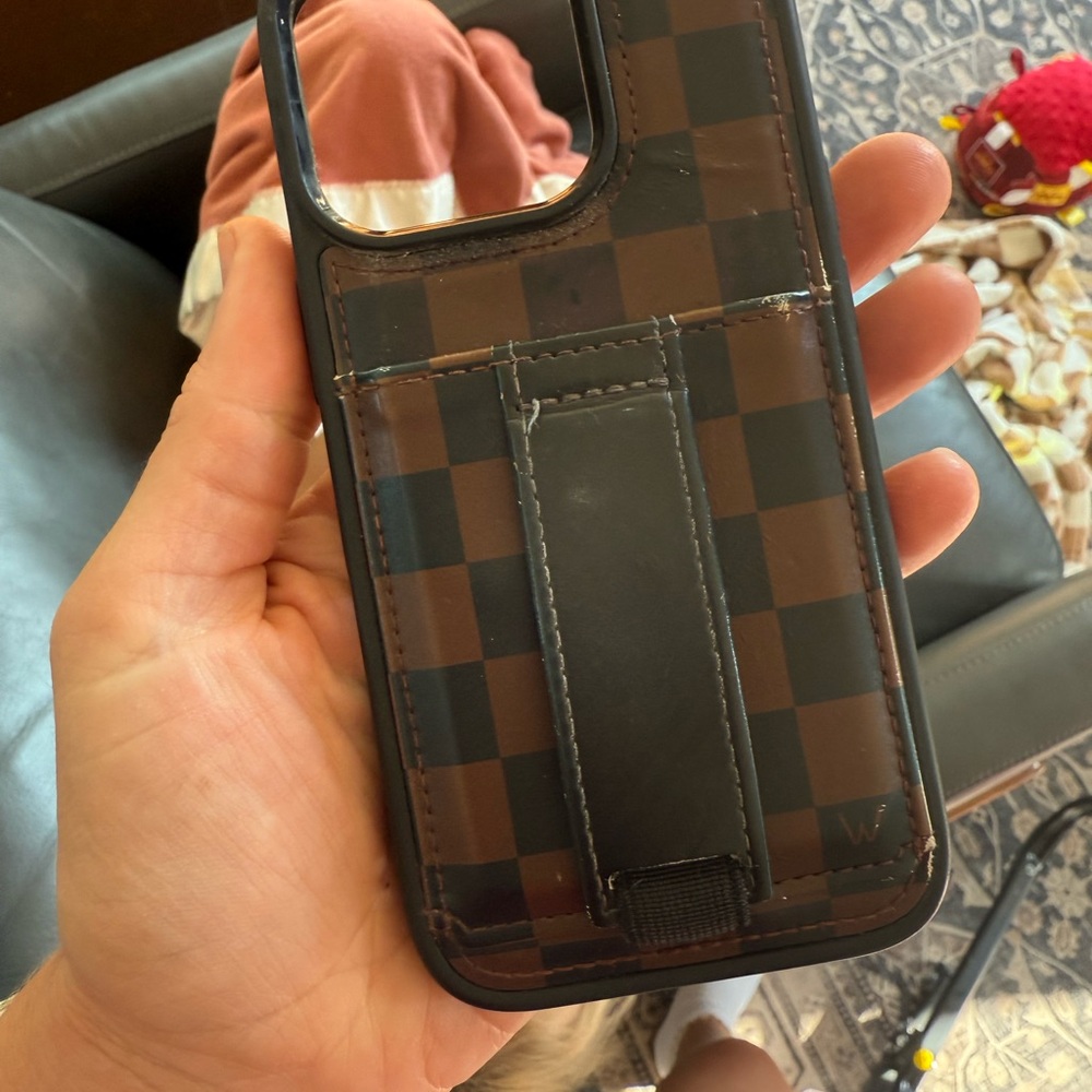 Elegant Brown and Black Checkered Phone Case